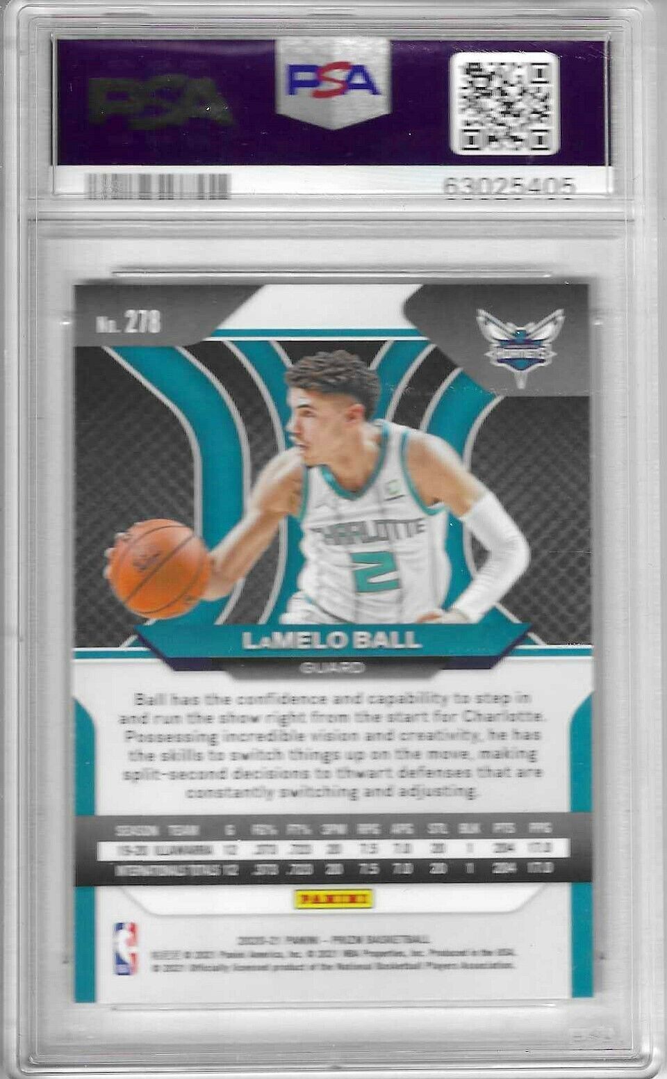 2020 Panini Prizm LaMelo Ball Rookie Hornets RC #278 PSA 10