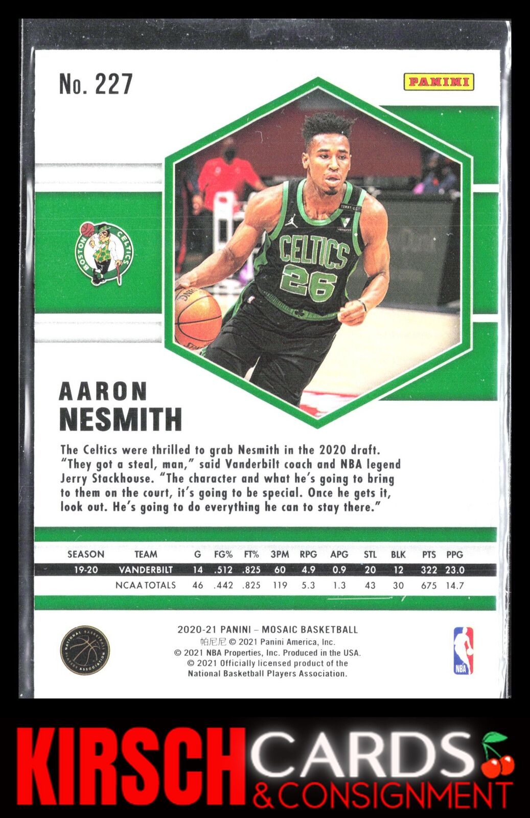 Aaron Nesmith 2020-21 Panini Mosaic #227 Boston Celtics