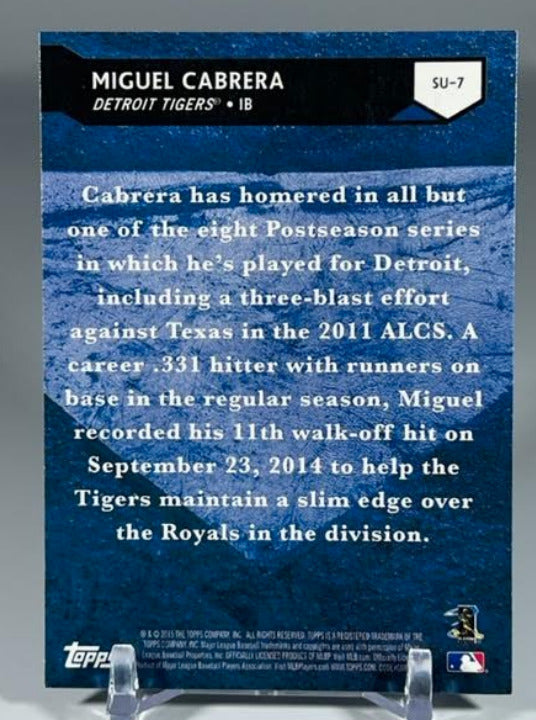 2015 Topps Stepping Up #SU7 Miguel Cabrera Insert Card