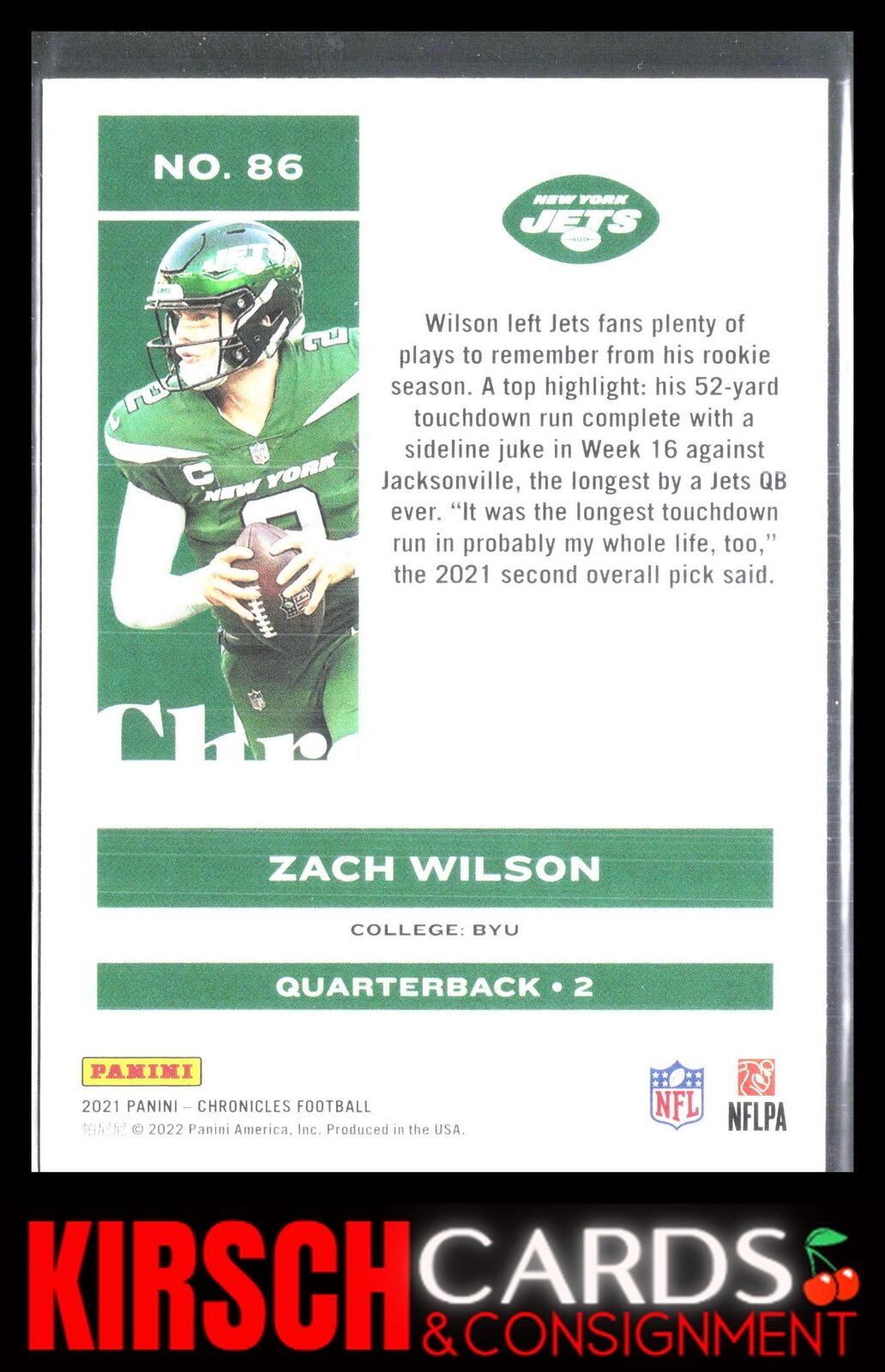 Zach Wilson 2021 Panini Chronicles #86 New York Jets