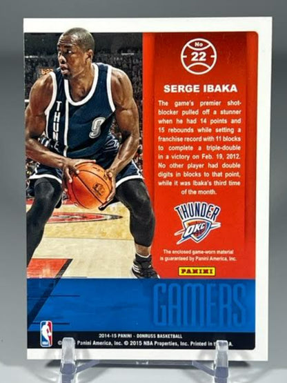 2014-15 Panini Donruss Gamers Jerseys Serge Ibaka #22