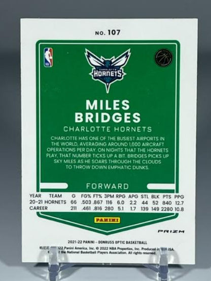 2021-22 Donruss Optic MILES BRIDGES #107 Purple Holo Prizm SP