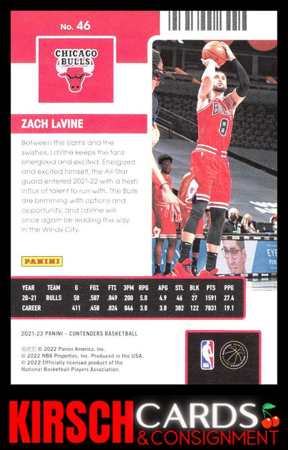 Zach LaVine 2021-22 Panini Contenders #46 Chicago Bulls