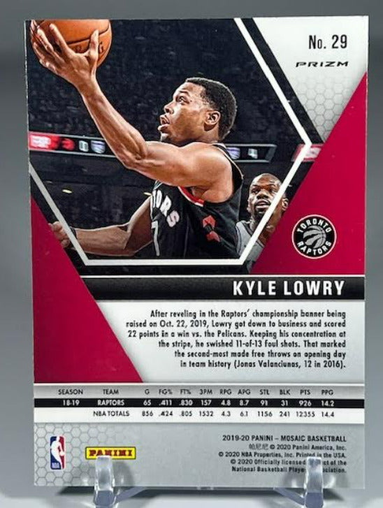 2019-20 Panini Mosaic Green Prizm Kyle Lowry #29 Toronto Raptors