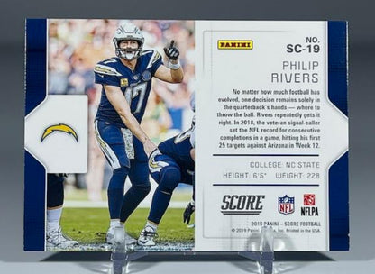 2019 Score Football Philip Rivers Signal Callers #SC-19 Los Angeles Chargers