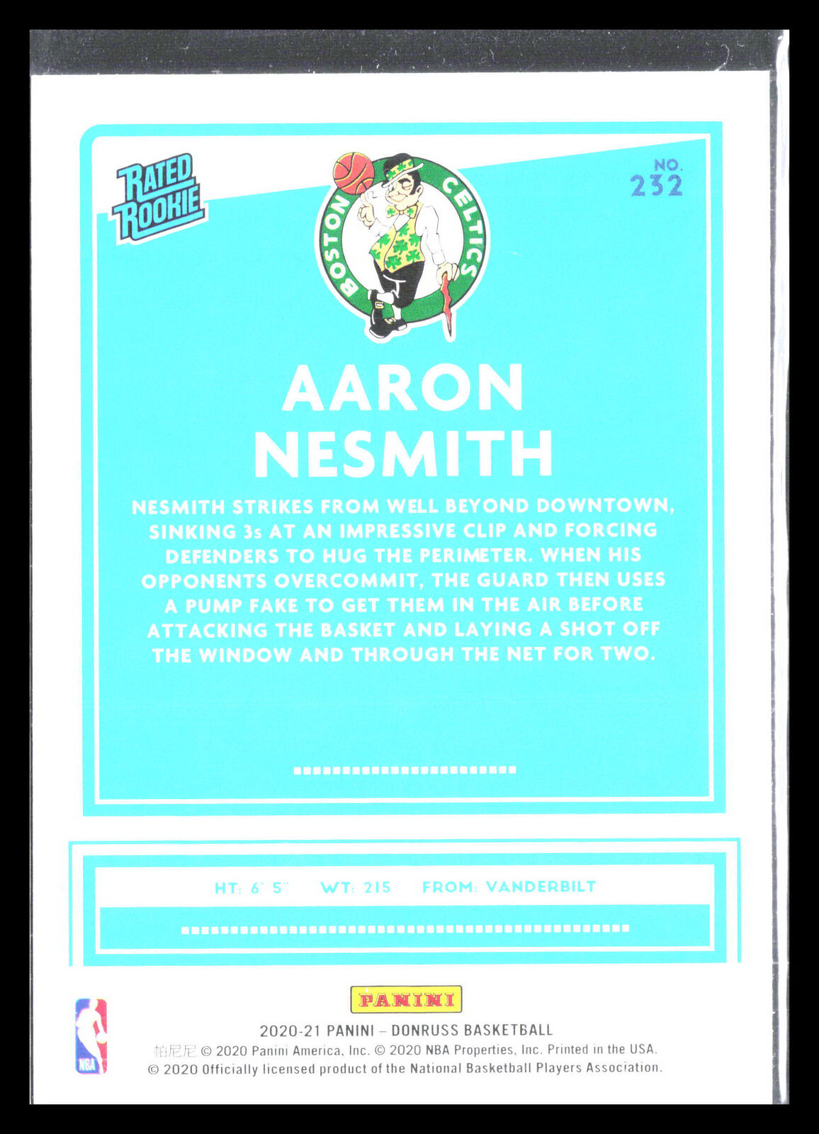 Aaron Nesmith 2020 Donruss #232   RR, RC Rookie