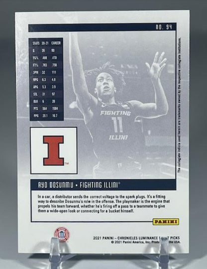 2021-22 Panini Chronicles Draft Picks #94 AYO DOSUNMU Luminance RC Rookie