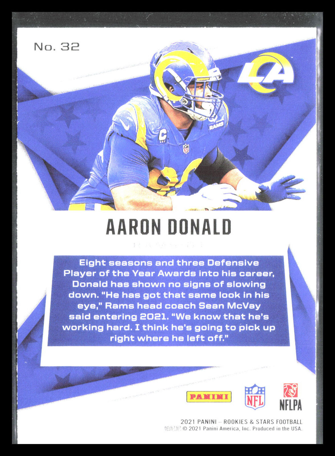 Aaron Donald 2021 Panini Rookies & Stars #32    Los Angeles Rams