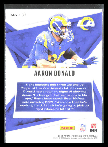 Aaron Donald 2021 Panini Rookies & Stars #32    Los Angeles Rams